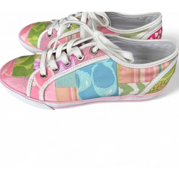 Women’s Coach Dawnell Logo Patchwork Sneakers Pastel Multicolored Size 6.5 - Picture 3 of 8
